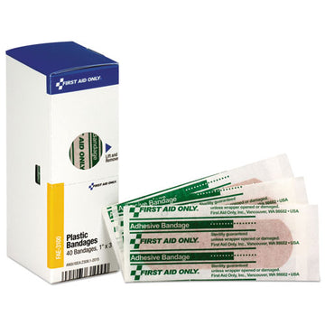 First Aid Only™ Refill For Smartcompliance General Business Cabinet, Plastic Bandages, 1 X 3, 40-box freeshipping - TVN Wholesale